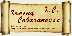Krasna Čakaranović vizit kartica
